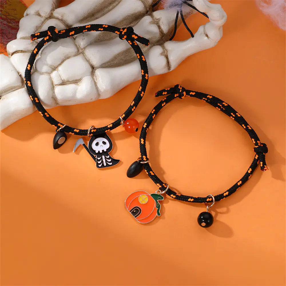 Halloween Pumpkin Ghost Love Magnetic Couple Bracelet