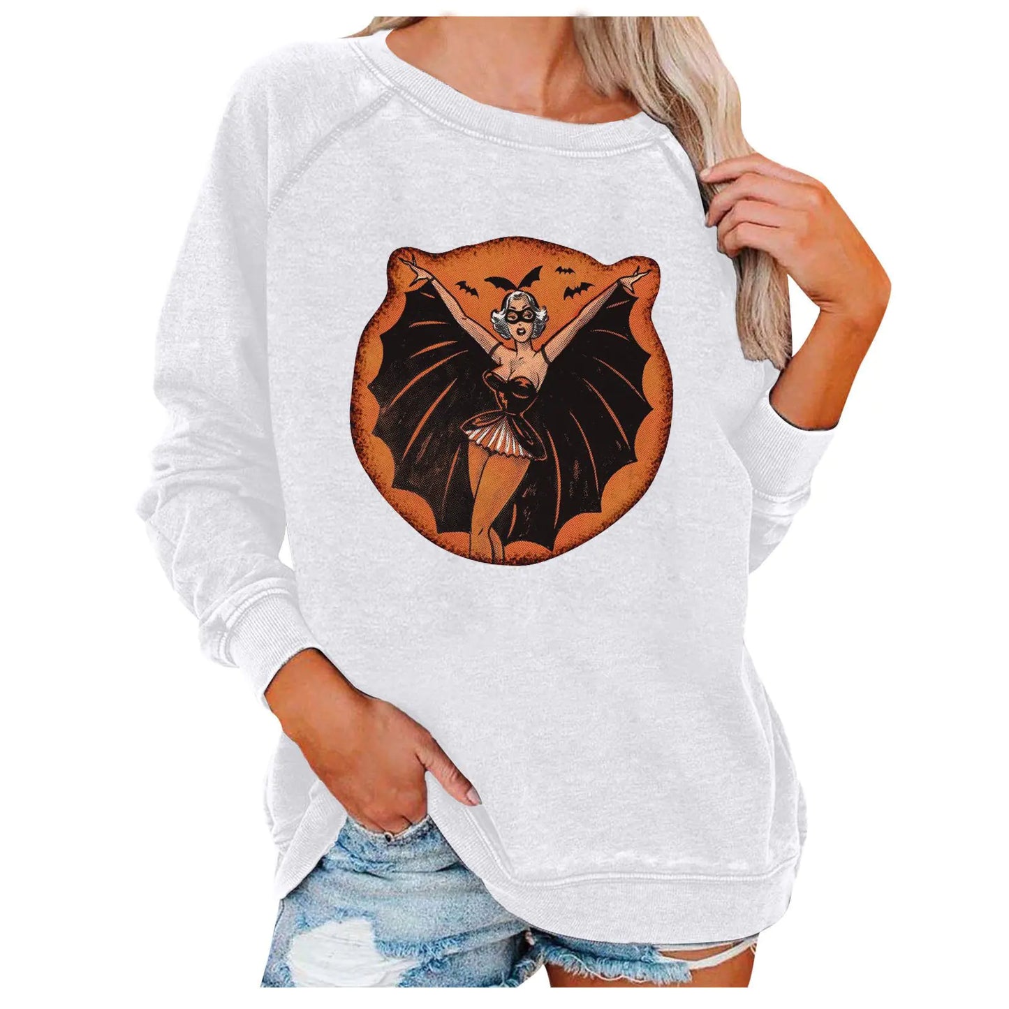 Halloween Themed Loose Women's Sweatshirts