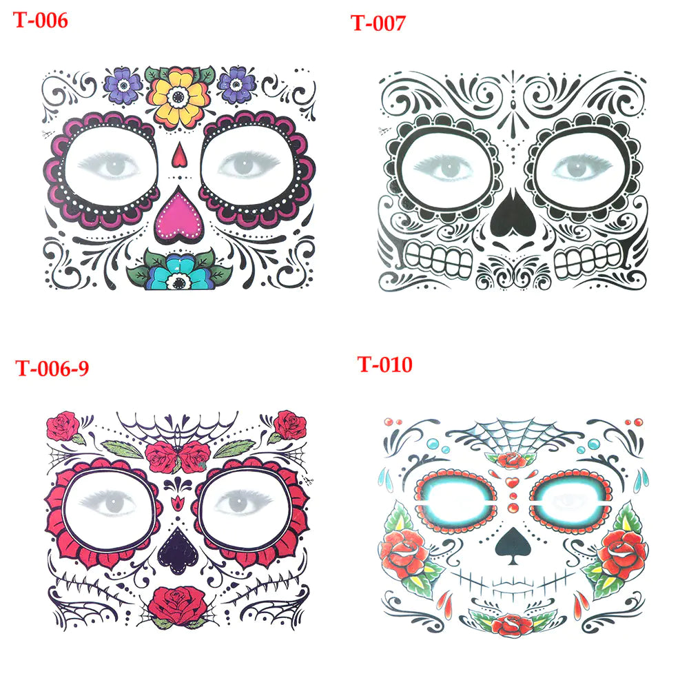 Waterproof Halloween Face Tattoo Stickers for Parties