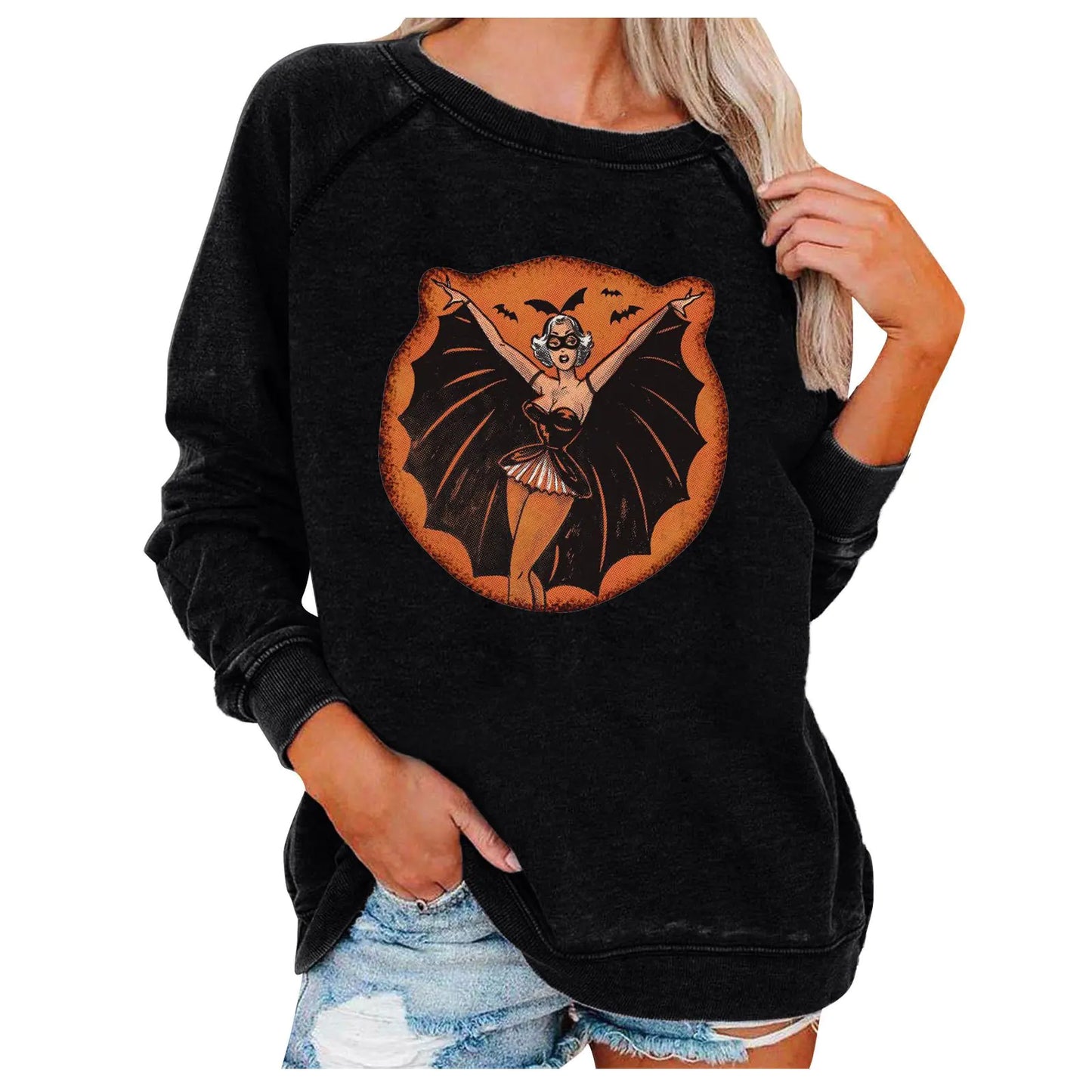 Halloween Themed Loose Women's Sweatshirts