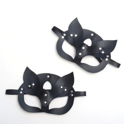 Halloween Festival Fox Leather Mask with Rhinestones