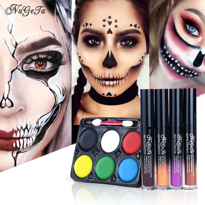 NAGETA Halloween Makeup Set with Lip Gloss & Face Paint