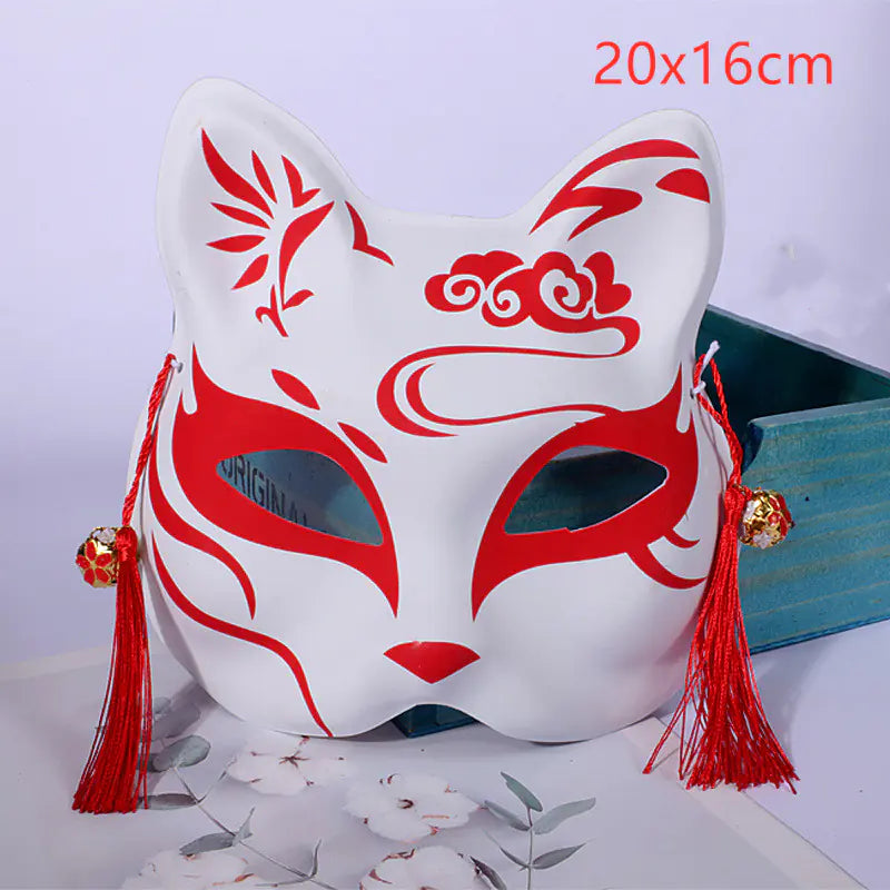 Fox Half-Face Mask - Japanese Anime Halloween Prop