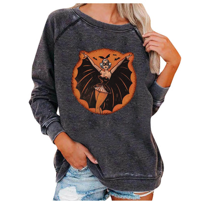 Halloween Themed Loose Women's Sweatshirts