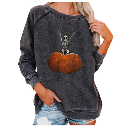 Halloween Themed Loose Women's Sweatshirts