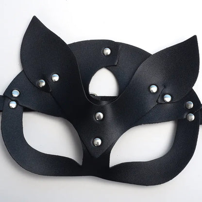 Halloween Festival Fox Leather Mask with Rhinestones
