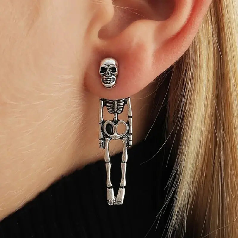 Vintage Skeleton Earrings for Halloween Couples
