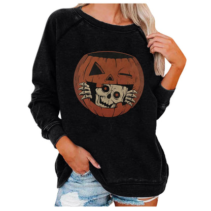 Halloween Themed Loose Women's Sweatshirts