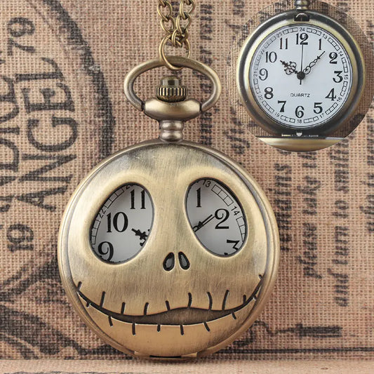 Halloween Themed Pumpkin Jack Retro Pocket Watch