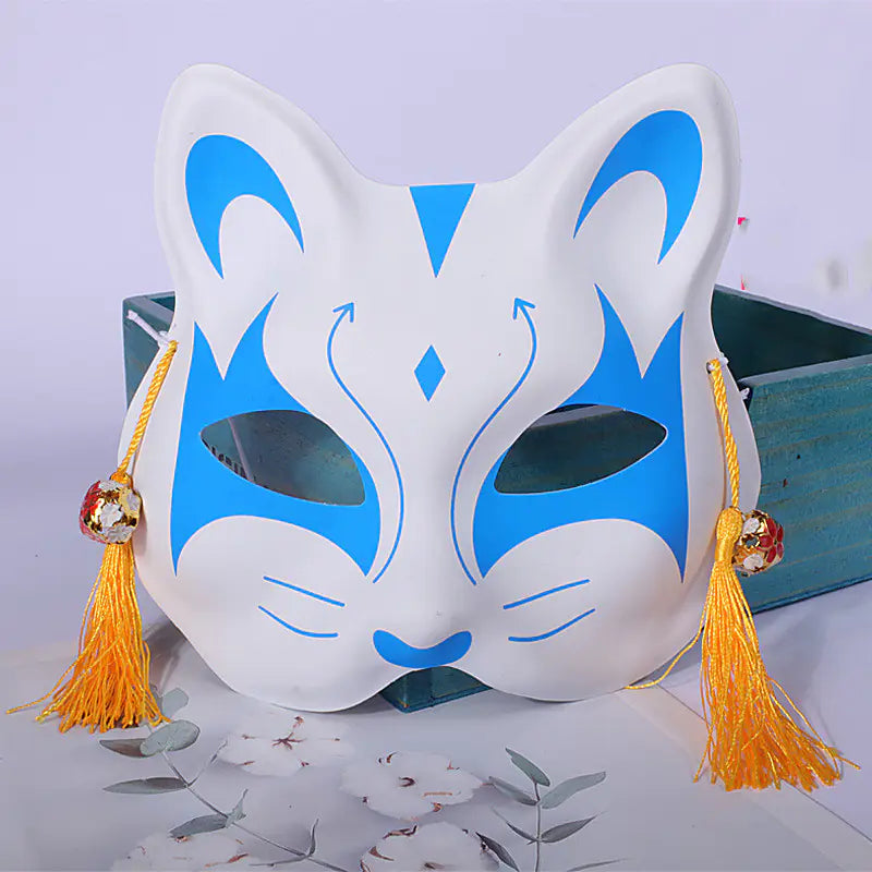 Fox Half-Face Mask - Japanese Anime Halloween Prop