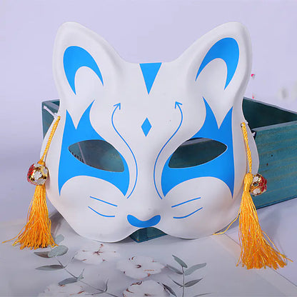 Fox Half-Face Mask - Japanese Anime Halloween Prop