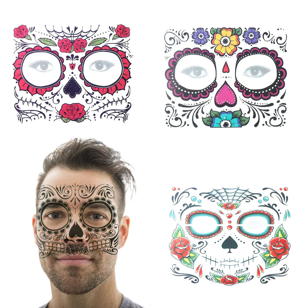Waterproof Halloween Face Tattoo Stickers for Parties