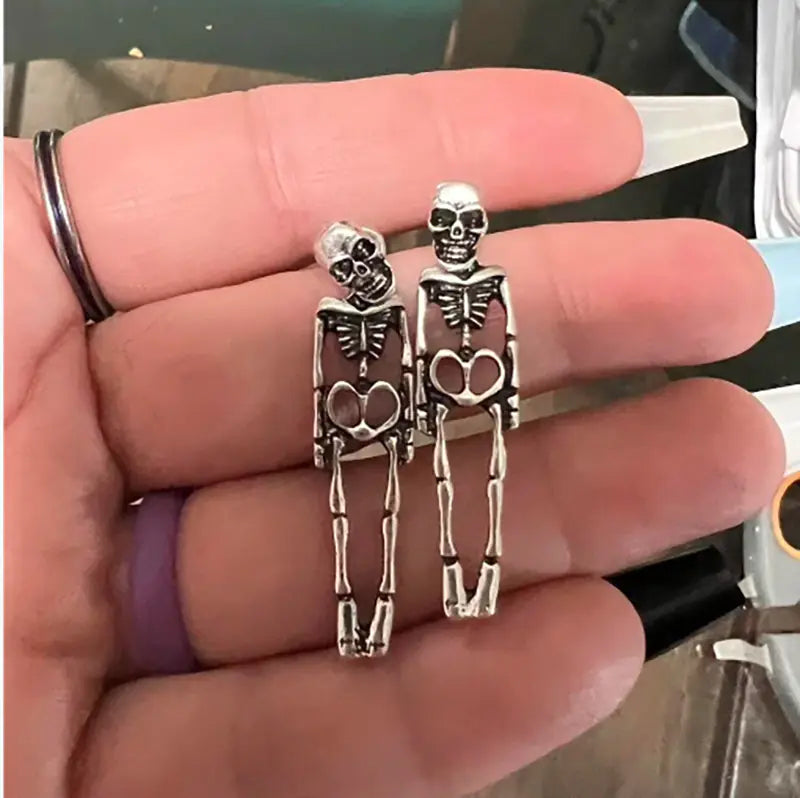 Vintage Skeleton Earrings for Halloween Couples