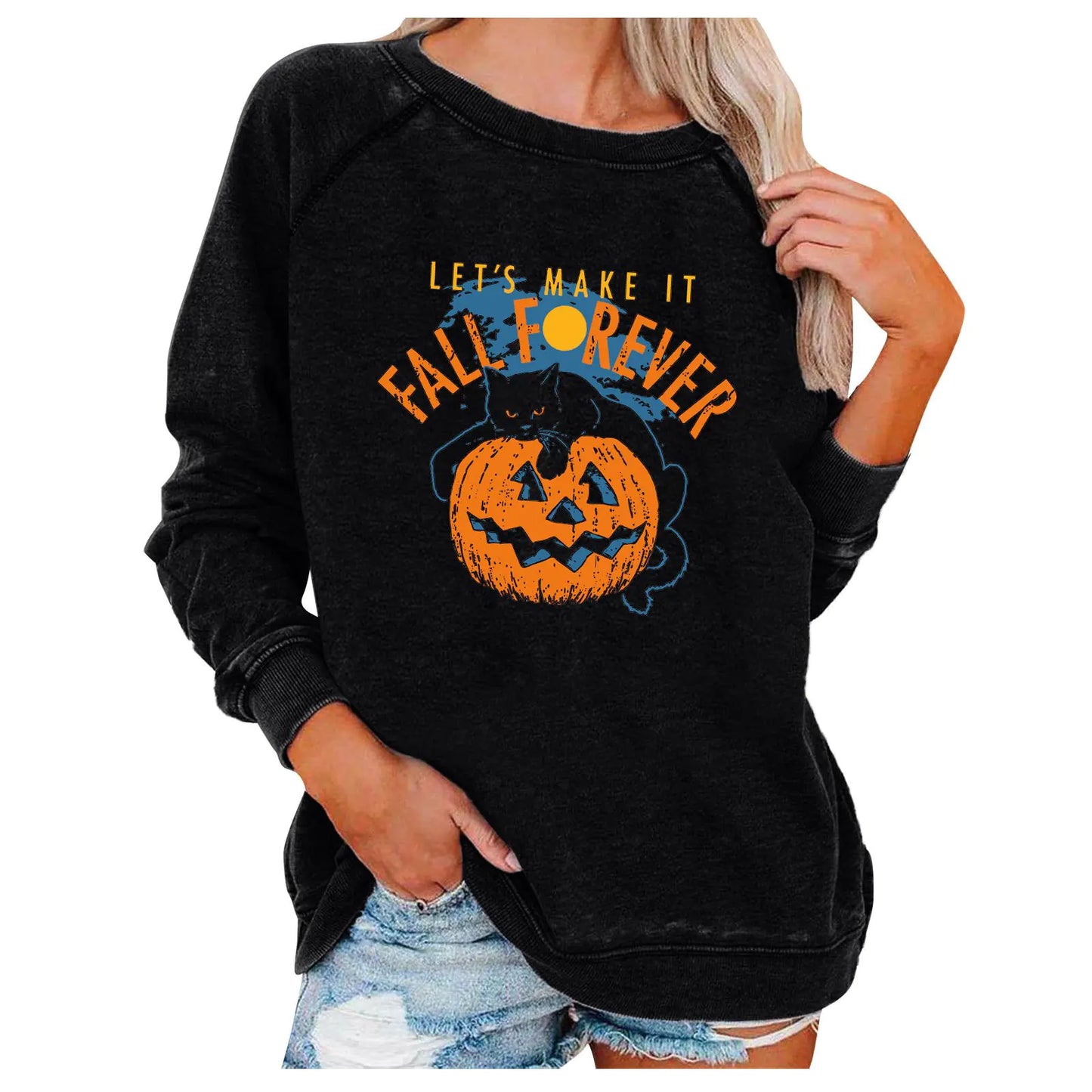 Halloween Themed Loose Women's Sweatshirts