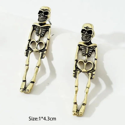 Vintage Skeleton Earrings for Halloween Couples