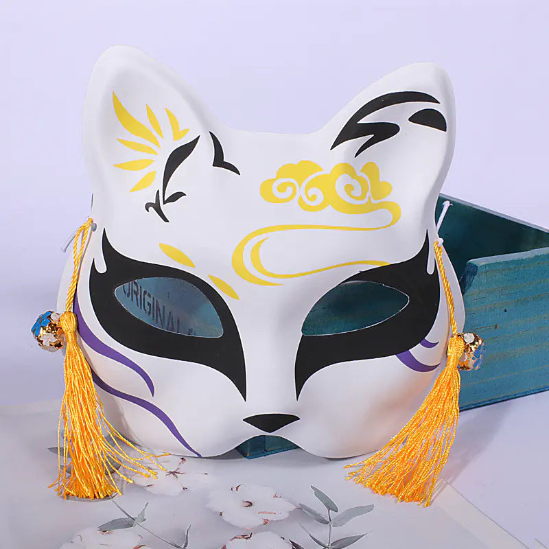 Fox Half-Face Mask - Japanese Anime Halloween Prop