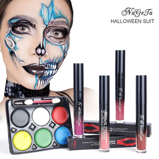 NAGETA Halloween Makeup Set with Lip Gloss & Face Paint