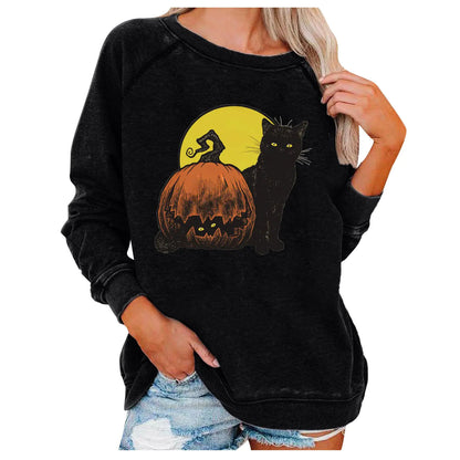 Halloween Themed Loose Women's Sweatshirts