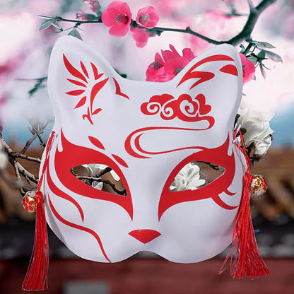 Fox Half-Face Mask - Japanese Anime Halloween Prop