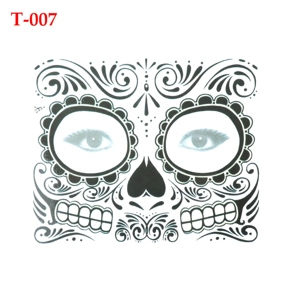 Waterproof Halloween Face Tattoo Stickers for Parties