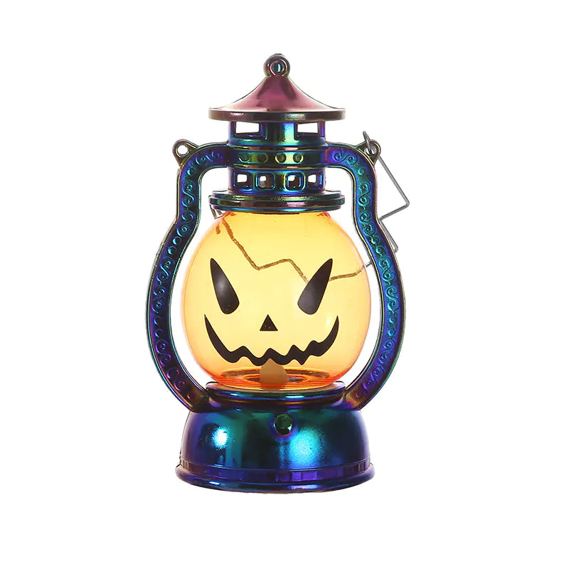 Vintage Halloween Pumpkin Lantern with LED Candle
