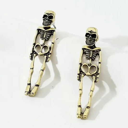 Vintage Skeleton Earrings for Halloween Couples