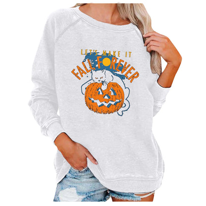 Halloween Themed Loose Women's Sweatshirts