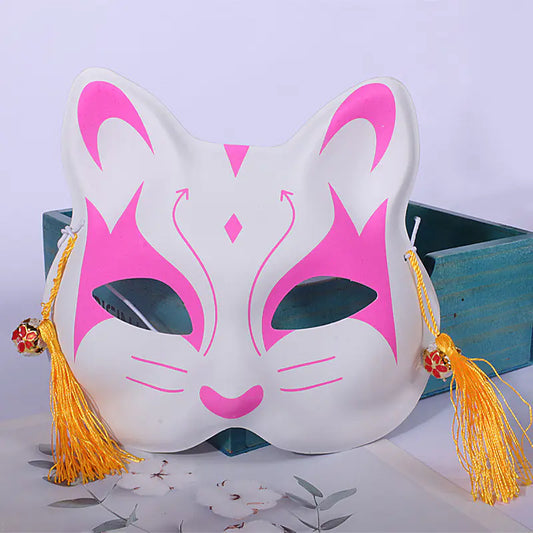 Fox Half-Face Mask - Japanese Anime Halloween Prop
