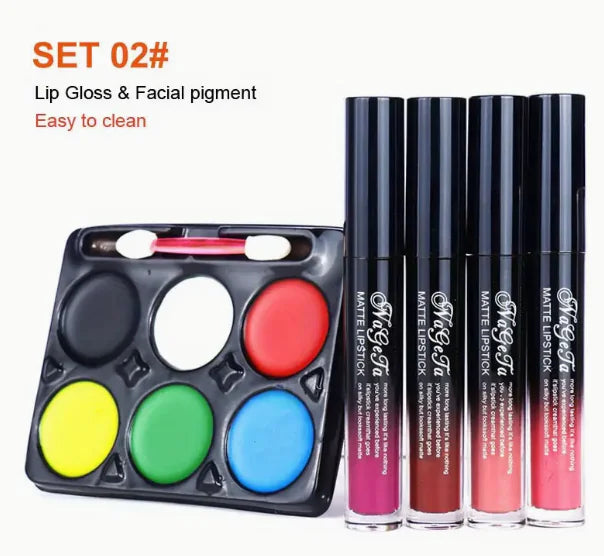 NAGETA Halloween Makeup Set with Lip Gloss & Face Paint