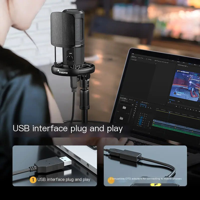 Maono PM461T USB Condenser Microphone for Streaming