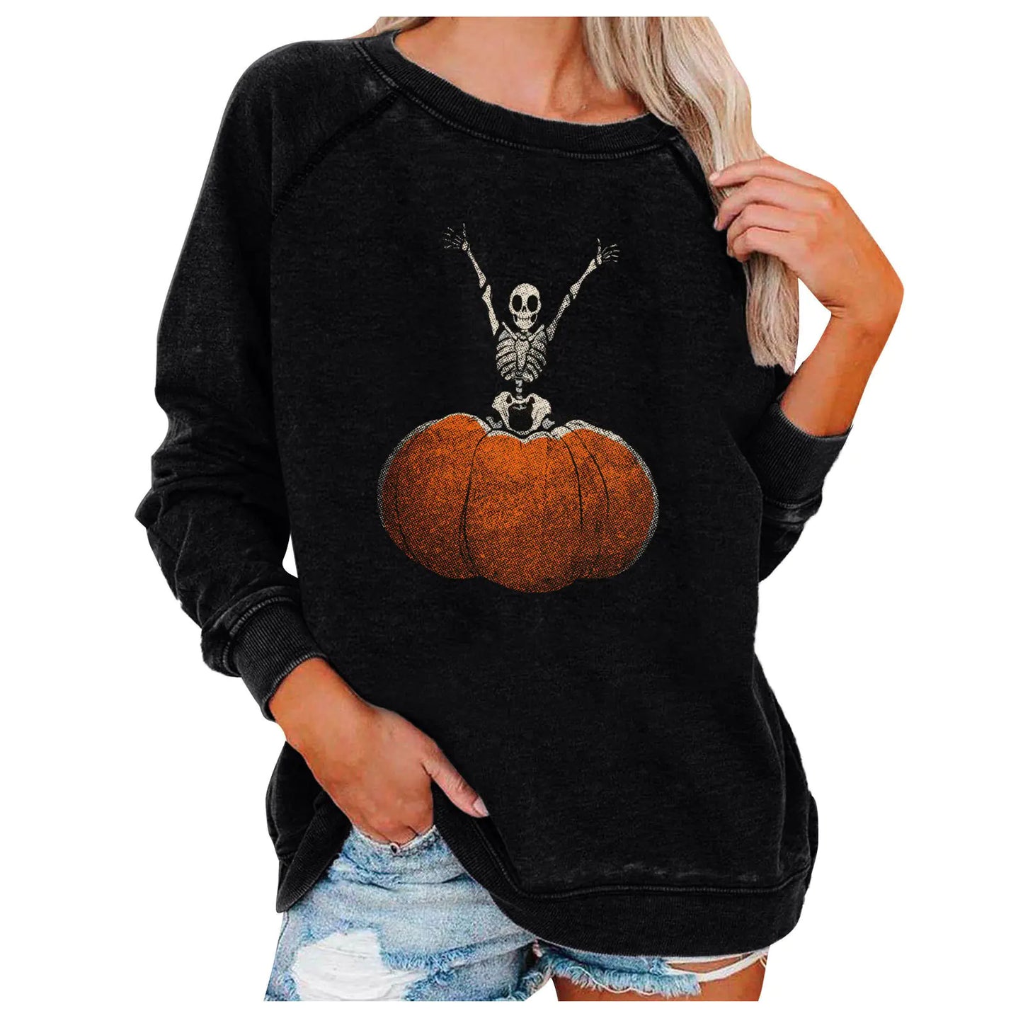 Halloween Themed Loose Women's Sweatshirts